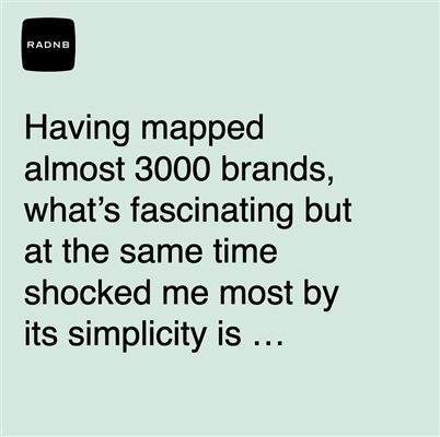 Having mapped almost 3000 brands, what’s fascinating but at the same time shocked me most by its simplicity is ...
